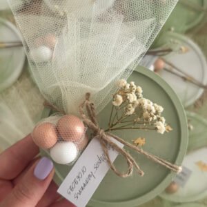 Mπομπονιέρα σουβέρ πορσελάνης με φύλλα χρυσού