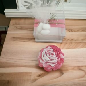 Μπομπονιέρα κερί τριαντάφυλλο