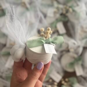 Μπομπονιέρα πορσελάνης κερί στρογγυλό βαζάκι