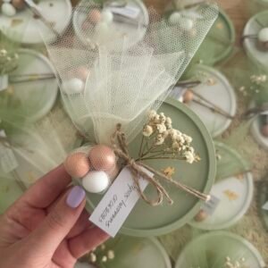 Μπομπονιέρα σουβέρ με φύλλα χρυσού